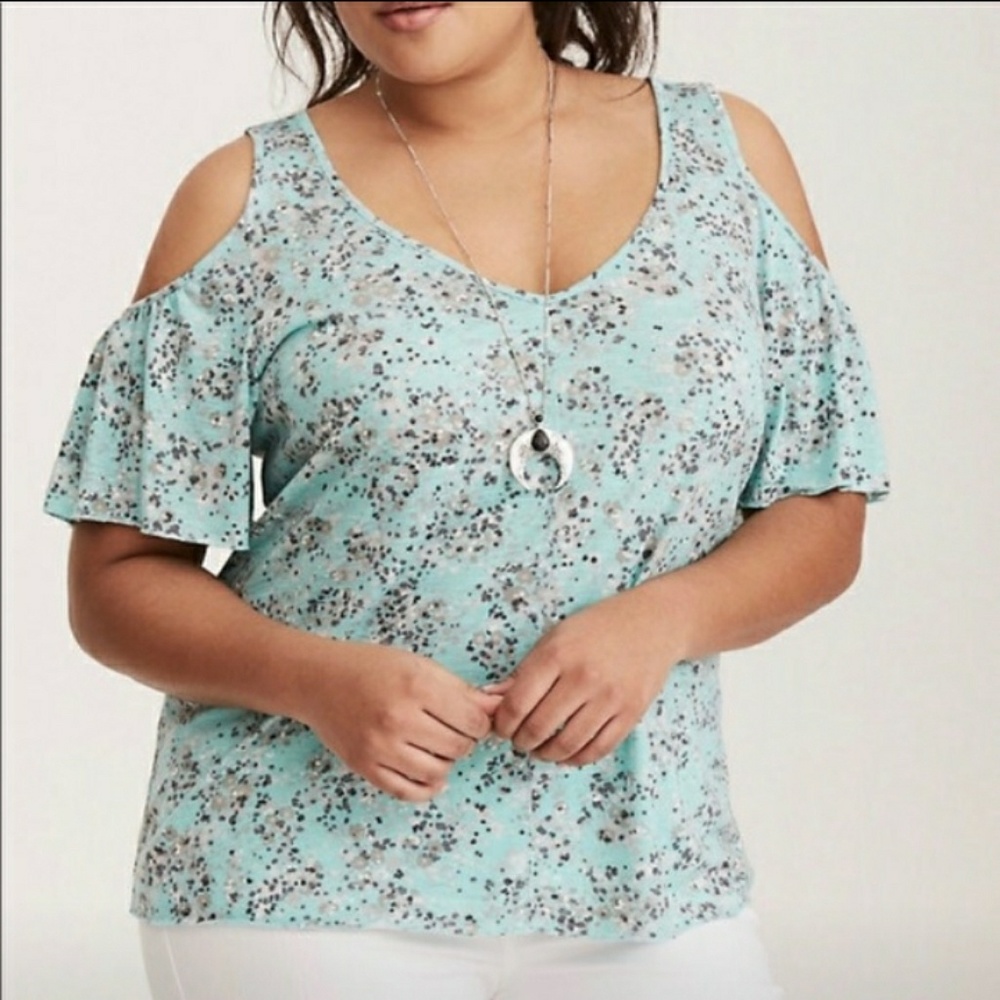 Torrid Cold Shoulder floral Top